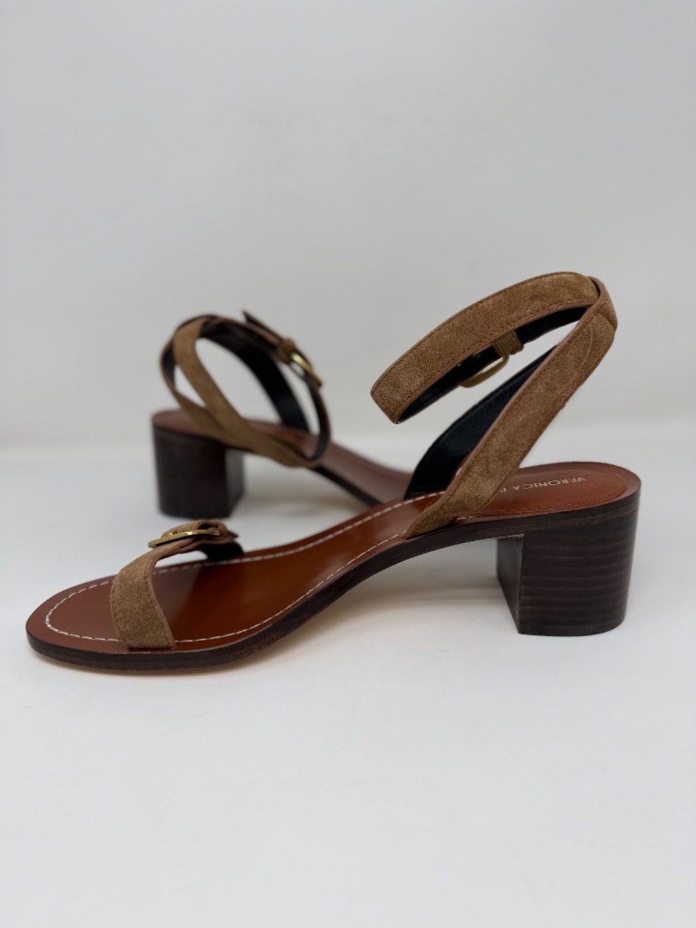 New Veronica Beard Elia Ankle Strap Sandal Hazelwood Sz 8.5 - Picture 11 of 13